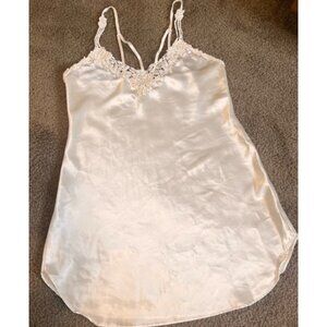 Vintage Intimo Amore Champagne Satin Lace Nightgown Slip Dress Small